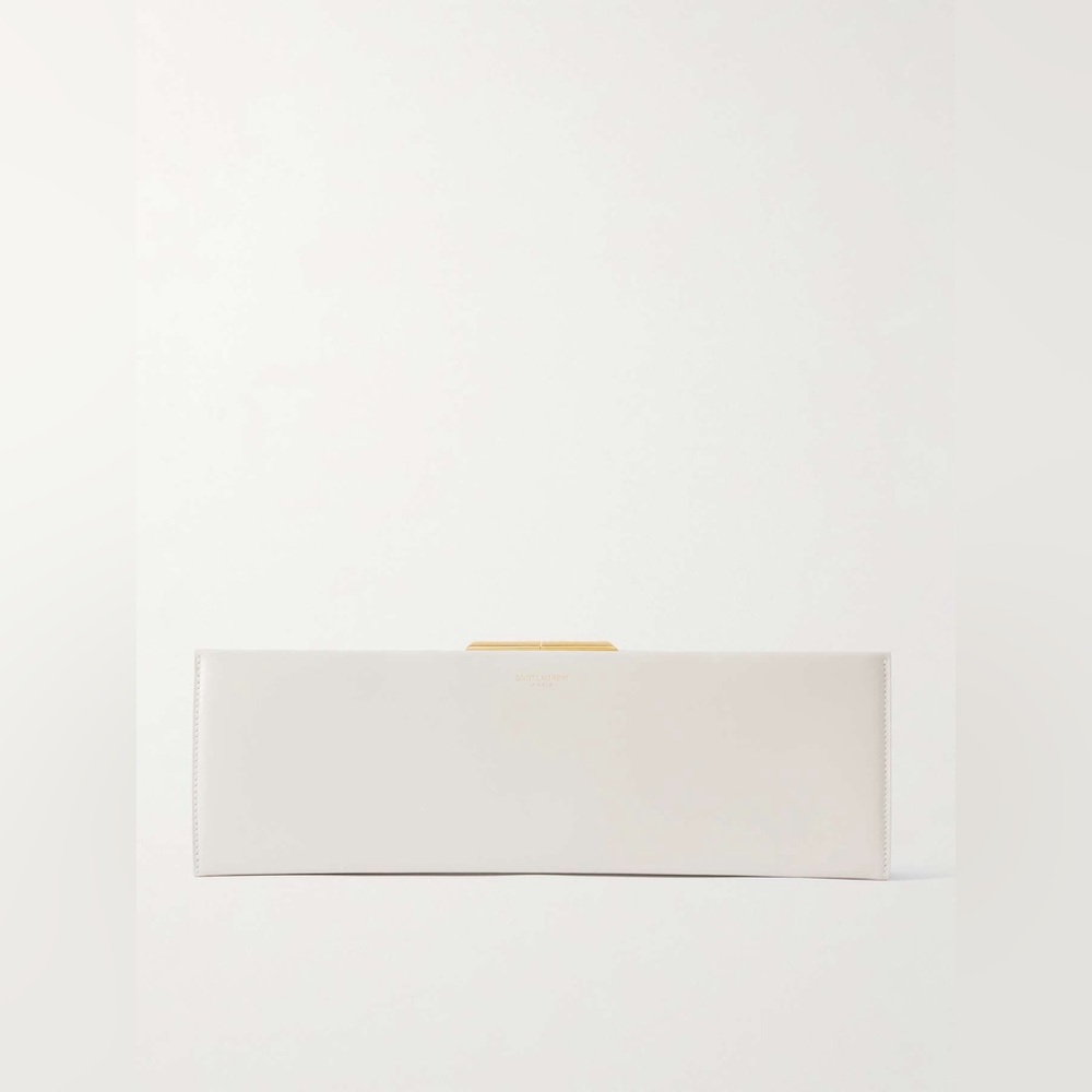 SAINT LAURENT MIDNIGHT LEATHER CLUTCH IN CREAM BNWT